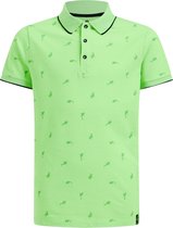 WE Fashion Jongens regular fit neonkleurige polo met dessin