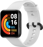 Siliconen Smartwatch bandje - Geschikt voor Redmi Watch 2 - Lite siliconen bandje - wit - Strap-it Horlogeband / Polsband / Armband