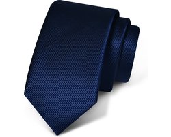Premium Ties - Luxe Stropdas Heren - Polyester - Marine blauw - Incl. Luxe Gift Box!