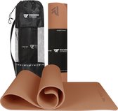 Rockerz Yoga mat - Fitness mat - Sport mat - Yogamat anti slip & eco - Extra Dik - Duurzaam TPE materiaal - Incl Draagtas - Kleur: Caramel