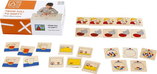 Toys for Life 'Van vol naar leeg' - Volumes leren - Educatief speelgoed - Sensorisch speelgoed - Houten speelgoed - Educatief speelgoed van 3 tot 6 jaar