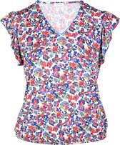 Paprika Dames T-shirt in tricot met een vlekjesmotief - T-shirt - Maat 48