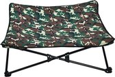 Hondenbed - stretcher - inklapbaar - camouflage - groen - 80x80x30 cm tot 35 kg