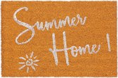 Relaxdays deurmat kokos - Summer Home - kokosmat - 60x40 cm - voetmat - slipvast - oranje
