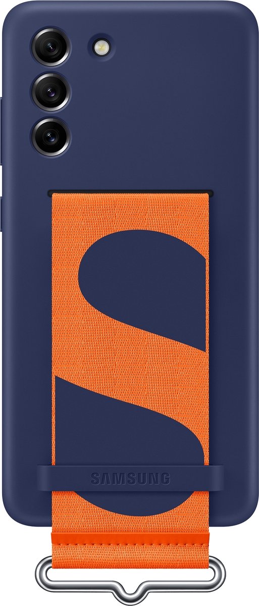 Siliconen Hoesje met Strap - Samsung Galaxy S21 FE - Navy
