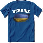 Oekraine vlag T-Shirt | Dames - Heren – Unisex Kleding | Ukraine support shirt | Tshirt Met Print - Donker Blauw - XXL