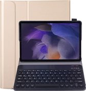 Hoesje Geschikt voor Samsung Galaxy Tab A8 Hoesje Toetsenbord Hoes - Hoes Geschikt voor Samsung Tab A8 Keyboard Case Book Cover - Goud