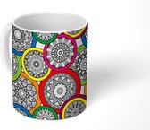 Mok - Koffiemok - Regenboog - Mandala - Patronen - Design - Mokken - 350 ML - Beker - Koffiemokken - Theemok