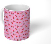 Mok - Koffiemok - Paddenstoel - Roze - Patroon - Mokken - 350 ML - Beker - Koffiemokken - Theemok