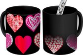 Magische Mok - Foto op Warmte Mokken - Koffiemok - Hart - Liefde - Roze - Design - Magic Mok - Beker - 350 ML - Theemok