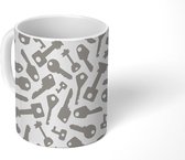 Mok - Koffiemok - Sleutel - Patronen - Abstract - Mokken - 350 ML - Beker - Koffiemokken - Theemok