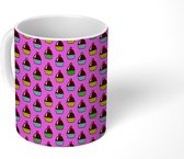 Mok - Koffiemok - Cupcake - Neon - Patroon - Mokken - 350 ML - Beker - Koffiemokken - Theemok