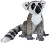 Pluche grijze maki/ringstaart aap/aapje knuffel 50 cm - Apen bosdieren knuffels - Speelgoed voor kinderen