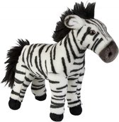 Pluche zwart/witte zebra knuffel 28 cm - Zebra Afrikaanse safaridieren knuffels - Speelgoed voor kinderen
