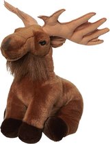 Pluche Eland knuffel van 32 cm - Wilde dieren speelgoed knuffels cadeau