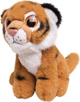 Pluche bruine Tijger knuffeldier van 13 cm - Speelgoed dieren knuffels cadeau voor kinderen