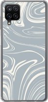 Geschikt voor Samsung Galaxy A12 hoesje - Marmer print - Geel - Patronen - Siliconen Telefoonhoesje