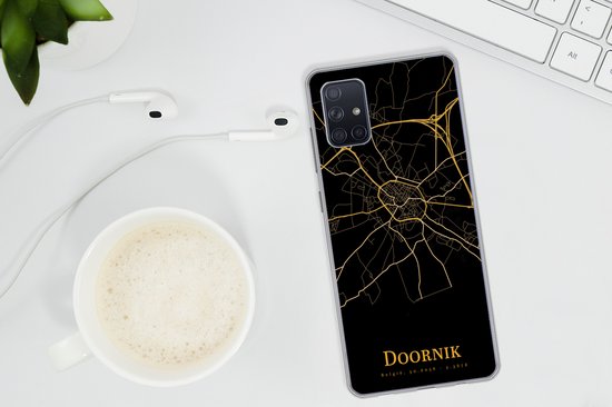 Coque Samsung Galaxy A51 5G - Tournai - Carte - Or - Coque de téléphone en Siliconen