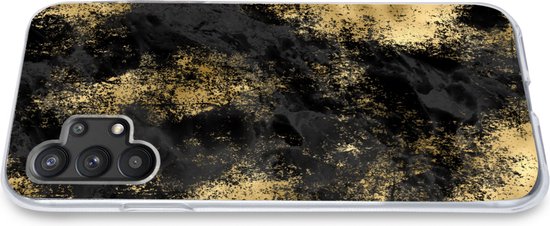 Coque Samsung Galaxy A32 5G - Or - Peinture - Abstrait - Zwart - Coque de téléphone en Siliconen