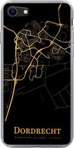 Geschikt voor iPhone 8 hoesje - Dordrecht - Kaart - Goud - Zwart - Siliconen Telefoonhoesje