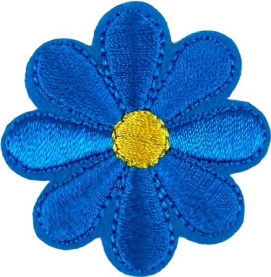 Madelief Bloemetje Strijk Embleem Patch Donker Blauw 4 cm / 4 cm / Donker Blauw