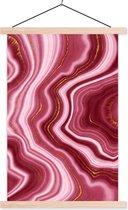 Porte-affiche avec affiche - Affiche scolaire - Marbre - Rose - Doré - 60x90 cm - Lattes vierges