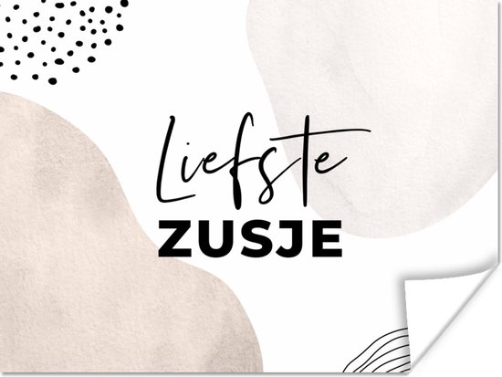 Poster 'Liefste zusje' - Familie - Spreuken - Quotes - 40x30 cm