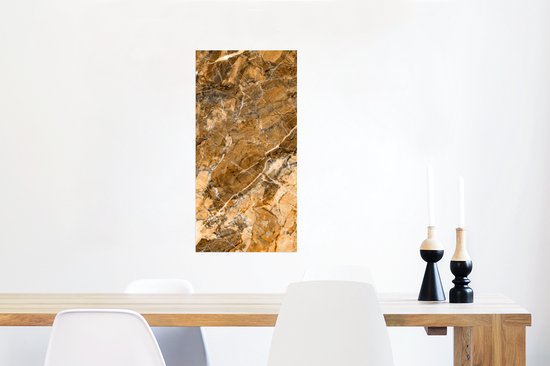 Poster Kristal - Geel - Graniet - Wit - 40x80 cm