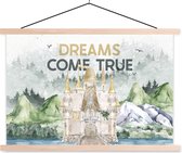 Posterhanger incl. Poster - Schoolplaat - Dreams come true - Quotes - Spreuken - Kinderen - Kids - Baby - Jongens - Meiden - 150x100 cm - Blanke latten