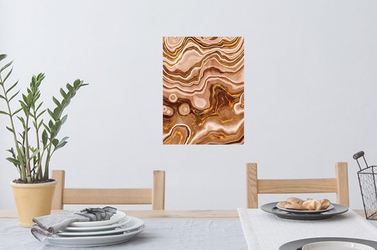 Stickers muraux - Feuille Autocollant - Marbre - Or - Cercle - 30x40 cm - Feuille Adhésive - Stickers muraux Chambre Enfant - Papier Peint Auto Adhésif