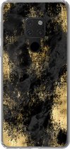Geschikt voor Huawei P40 Lite hoesje - Goud - Verf - Abstract - Zwart - Siliconen Telefoonhoesje