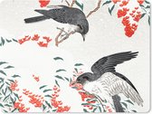 Muismat - Mousepad - Bes - Vogels - Japan - Zwaluw - 23x19 cm - Muismatten