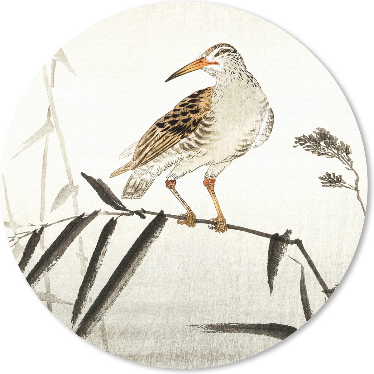Muismat rond 20x20 cm - Mousepad Vogel - Japans - Vintage - Ronde muismatten
