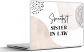 Laptop sticker - 12.3 inch - Quote - Zussen - Love - Sister in law - 30x22cm - Laptopstickers - Laptop skin - Cover