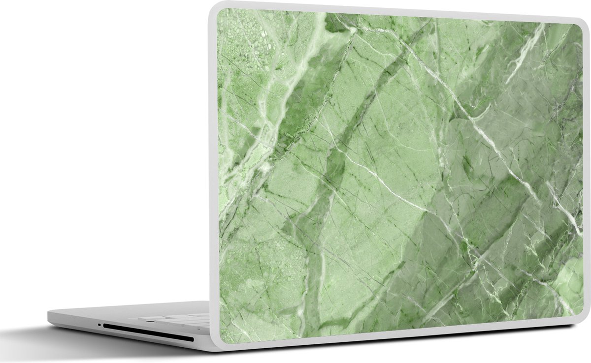Laptop sticker - 12.3 inch - Keien - Wit - Groen - Graniet print - 30x22cm - Laptopstickers - Laptop skin - Cover