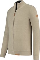 Travelin' Outdoor Vest Lund - Heren cardigan - Dun gebreid - Beige Zand - Maat M