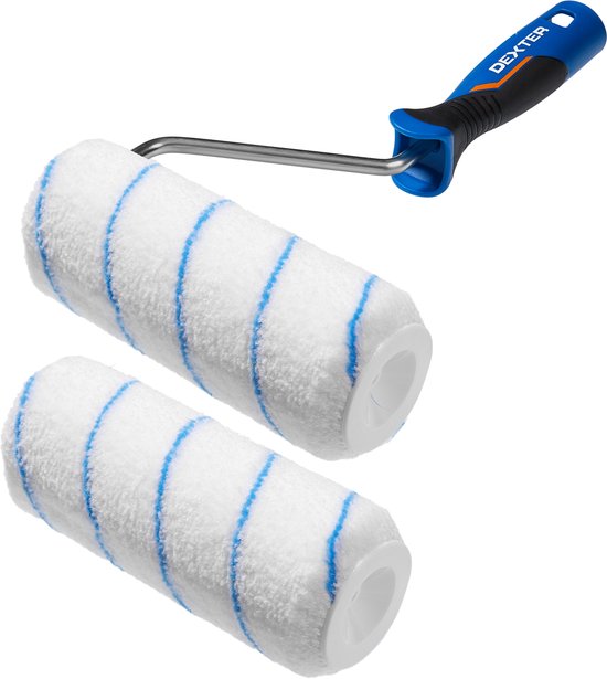 DEXTER Set van 2 verfrollers en handvat Verfroller Universeel Voor gladde...