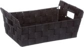 Panier de rangement tissé rectangle noir 28 x 20,5 x 11,5 cm - Paniers de placard/salle de bain différentes tailles