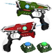 KidsTag Lasergame set: 2 Laserguns + 2 Targets. Lasergame set voor twee spelers rood/groen