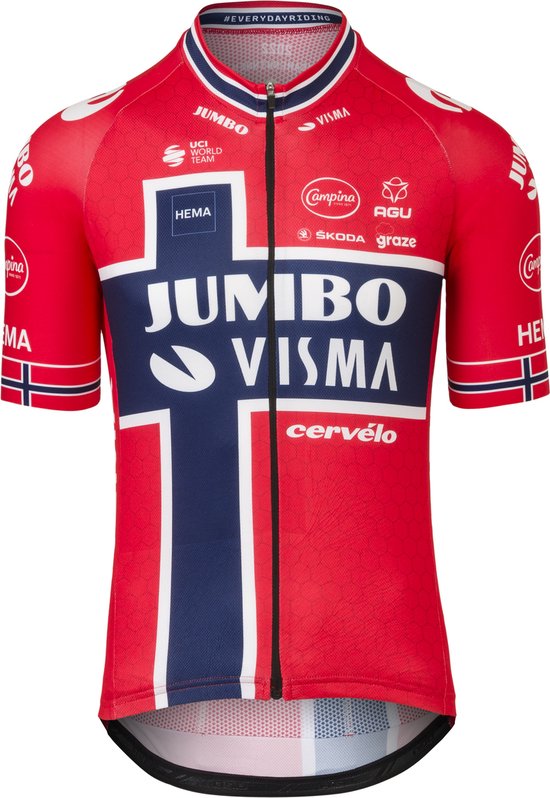 AGU Replica Noorwegen Champion Fietsshirt Team Jumbo-Visma - Geel