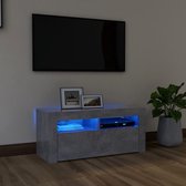 Tv-meubel met LED-verlichting 90x35x40 cm betongrijs