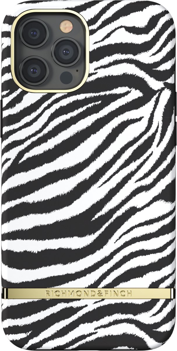 Richmond & Finch Zebra zebraprint hoesje voor iPhone 12 Pro Max - zwart