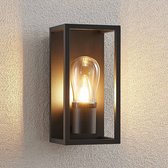Lucande - Wandlamp buiten - 1licht - drukgegoten aluminium, glas - H: 25 cm - E14 - grafiet