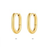Twice As Nice Oorbellen in goudkleurig edelstaal, ovale oorring, 20 mm