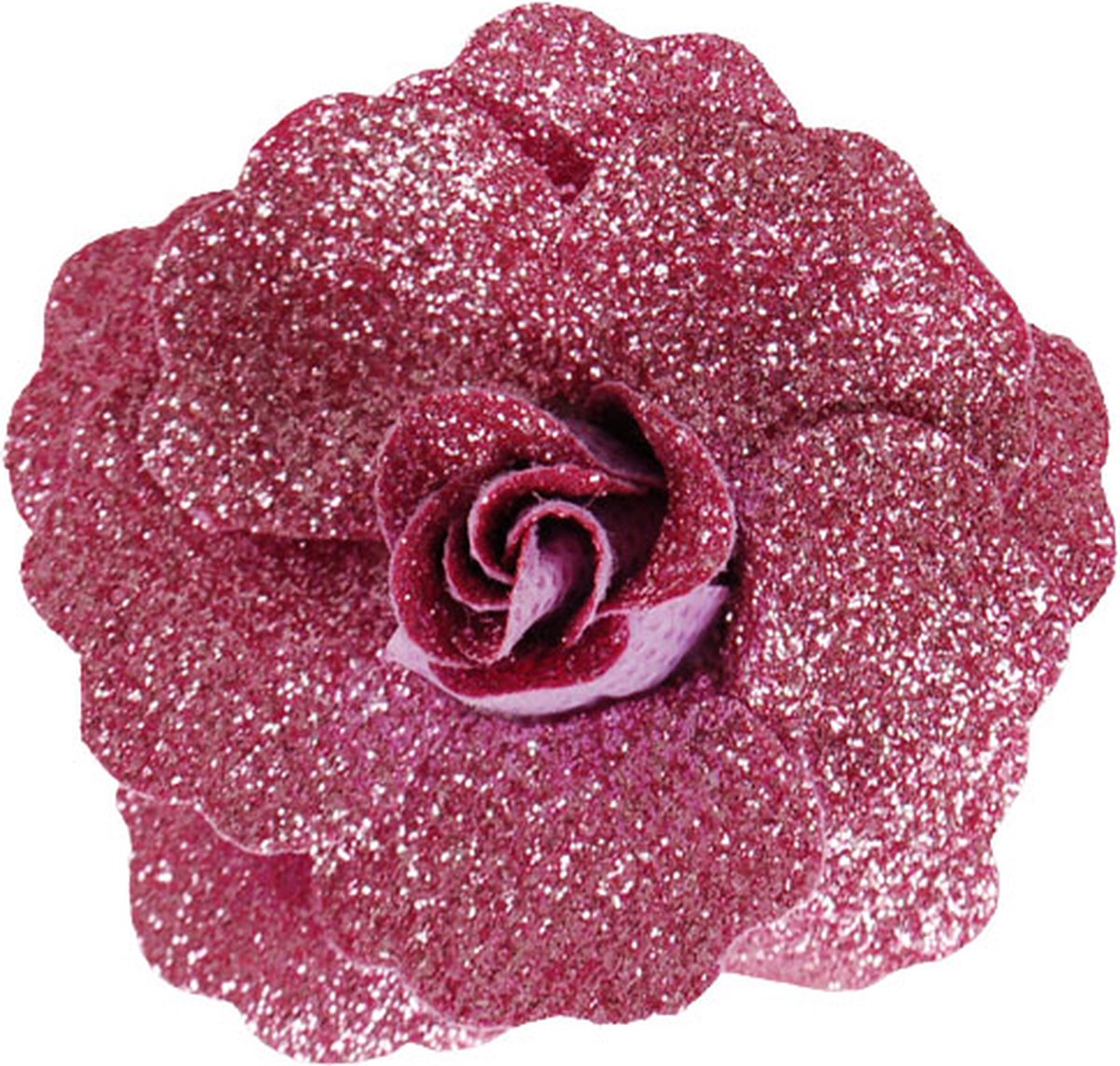 Haarclipje Roos Glitters lila - 7 cm
