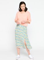 LOLALIZA Midi bloemenrok - Groen - Maat 36