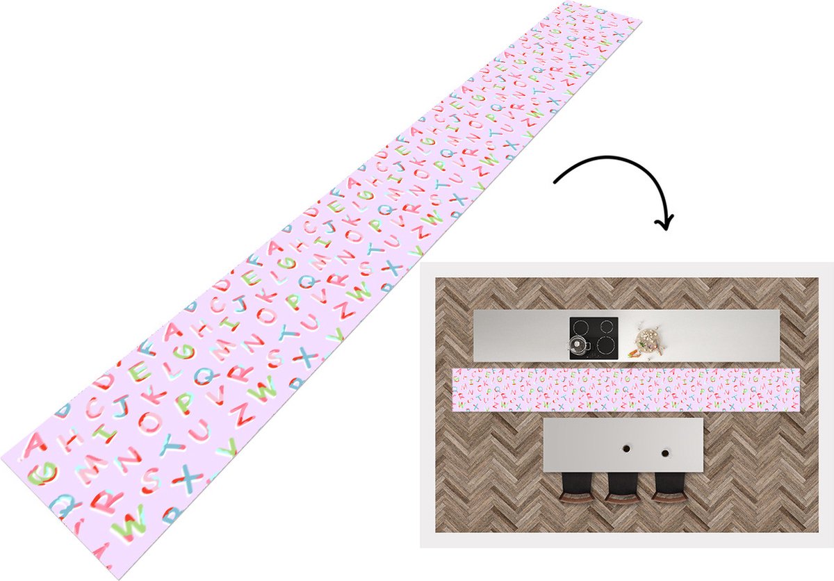 KitchenYeah Keukenloper - Keukenmat - Alfabet - Letters - Patroon - Keuken vloerkleed multicolor, foto 2