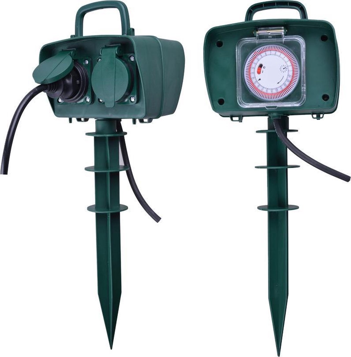 Moeras september gebrek V-tac VT-1112-3 Tuin stekkerdoos met timer - 3 meter - zwart -IP44 | bol.com