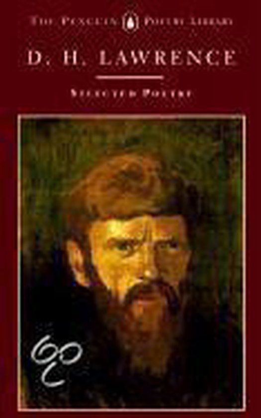 De kaft van D.H. Lawrence's Selected Poetry, met een schilderij van een man met baard.