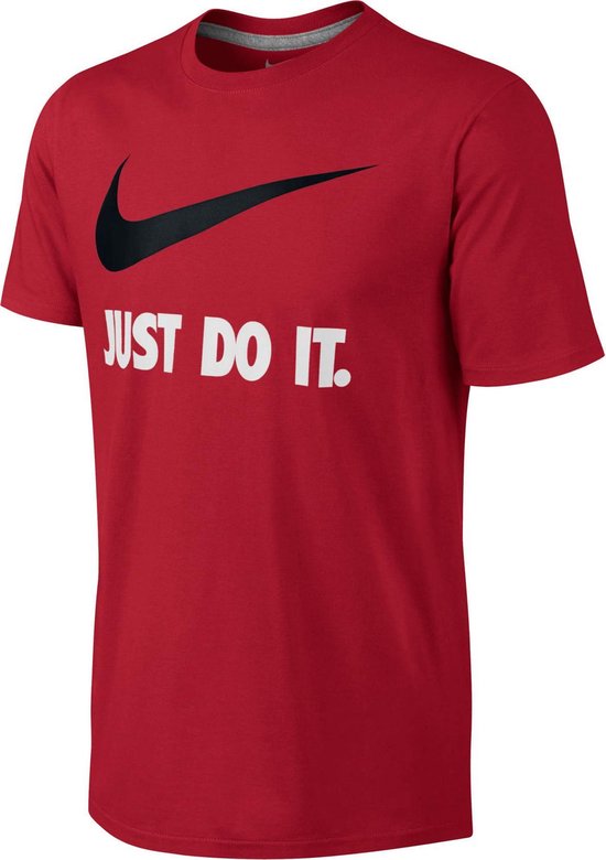 Nike JDI Swoosh T-shirt Heren Sportshirt - Maat XXL - Mannen - rood/zwart/wit  | bol.com
